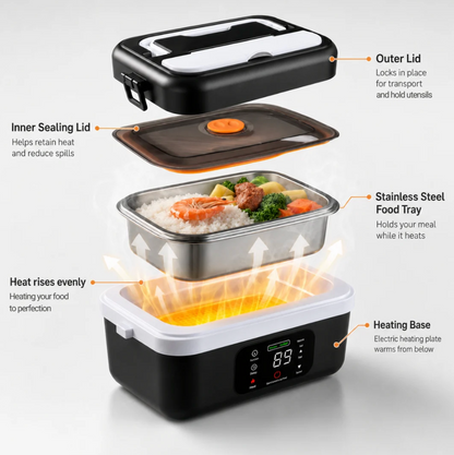 Heated Lunchbox - Wireless & Self Heating Lunchbox